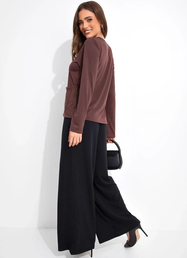 Rosalie - Casaco Marrom em Poliviscose 4