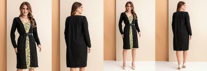 Casaco Preto em Malha Flam