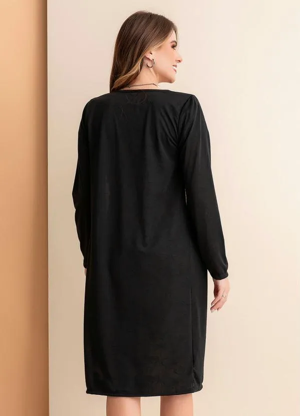 Rosalie - Casaco Preto em Malha Flamê 2