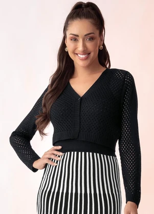 Rosalie - Casaco Preto em Tricô - ROSALIE