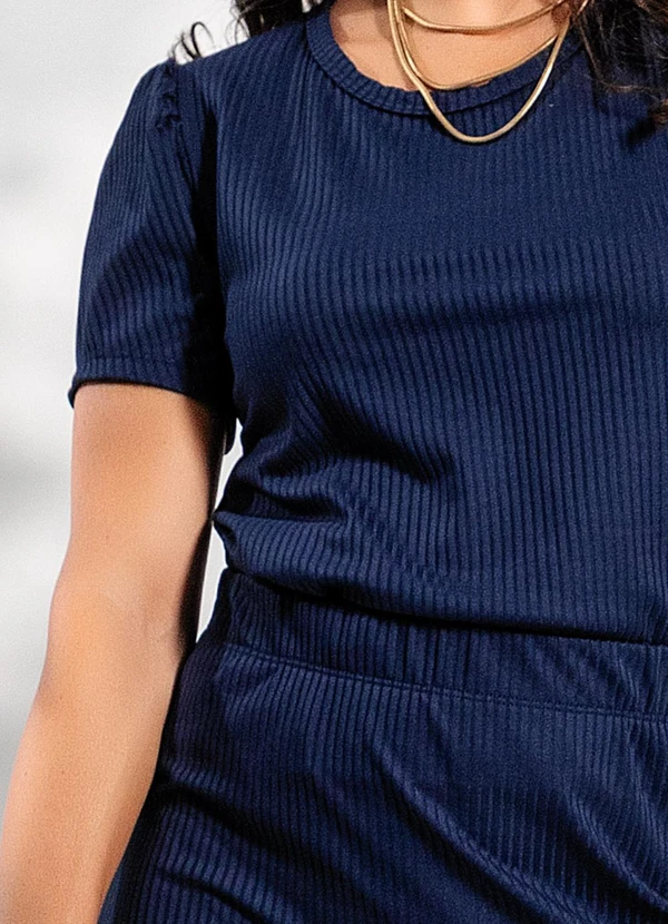 Rosalie - Conjunto Azul Marinho em Canelado 5