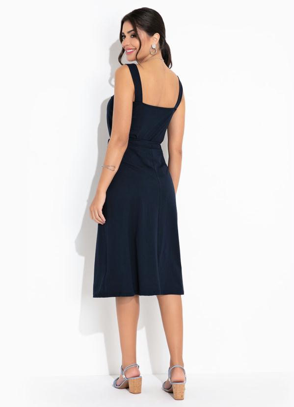 Outlet - Conjunto Marinho Blusa e Saia Moda Evangélica 4