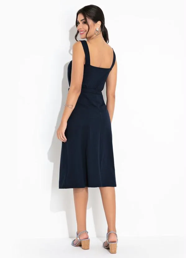 Queima Estoque - Conjunto Marinho Blusa e Saia Moda Evangélica 4