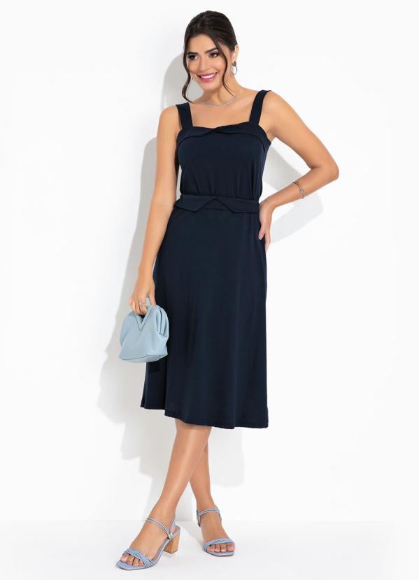 Outlet - Conjunto Marinho Blusa e Saia Moda Evangélica 5