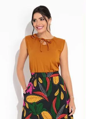 Rosalie - Regata Caramelo Decote com Gota - ROSALIE