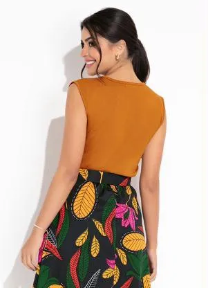 Rosalie - Regata Caramelo Decote com Gota - ROSALIE