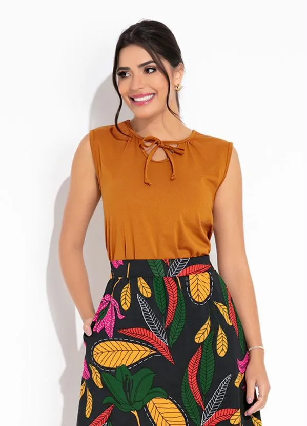 Rosalie - Regata Caramelo Decote com Gota