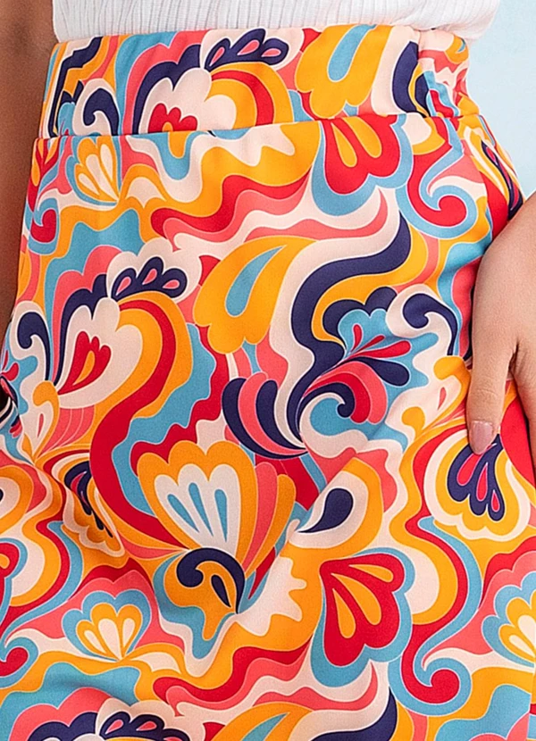Rosalie - Saia Abstrata em Jersey Acetinado 5