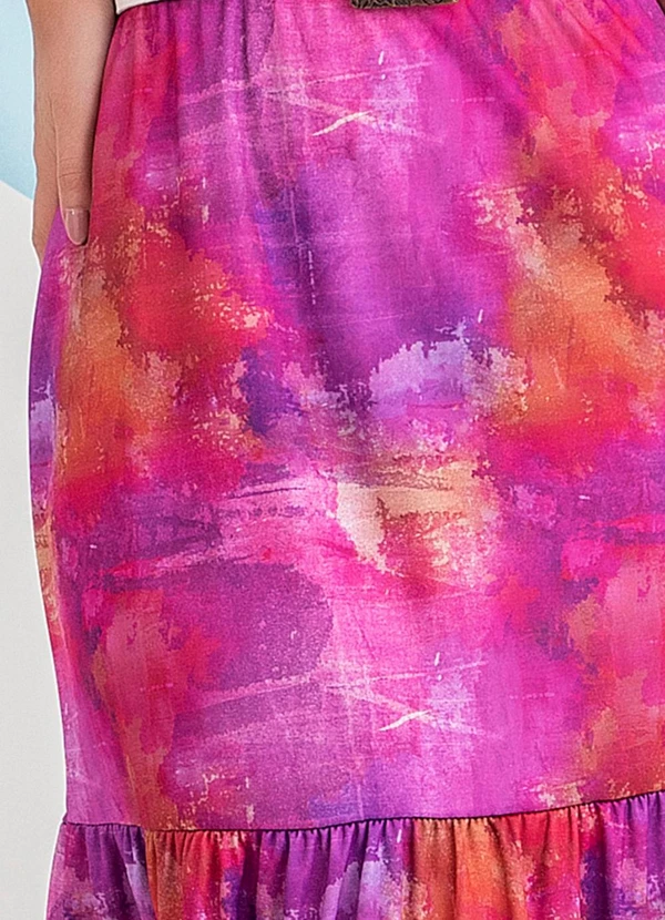 Rosalie - Saia Aquarelado em Jersey Acetinado 5