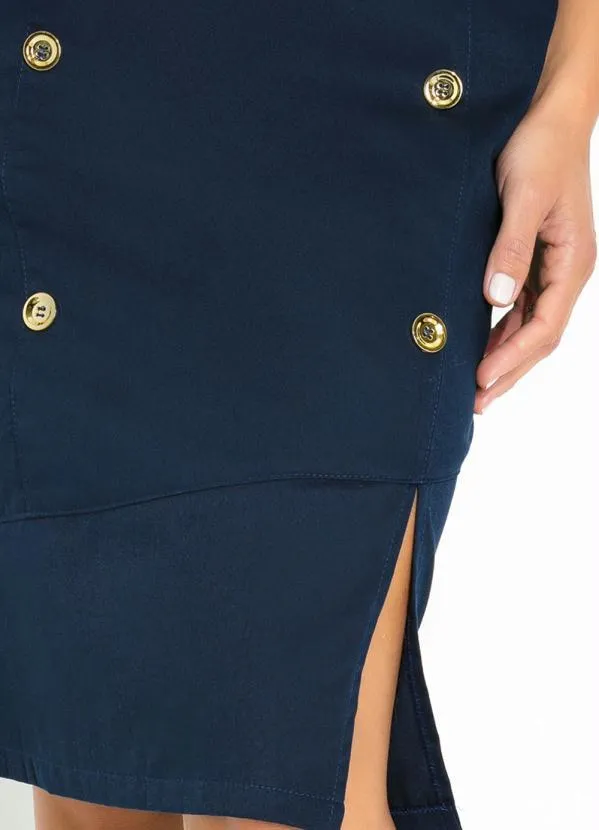 Rosalie - Saia Azul Marinho com Fenda 3