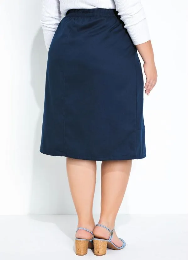 Rosalie - Saia Azul Marinho com Fenda 5