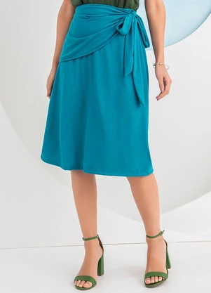 Rosalie - Saia Azul Petróleo em Poliviscose - ROSALIE