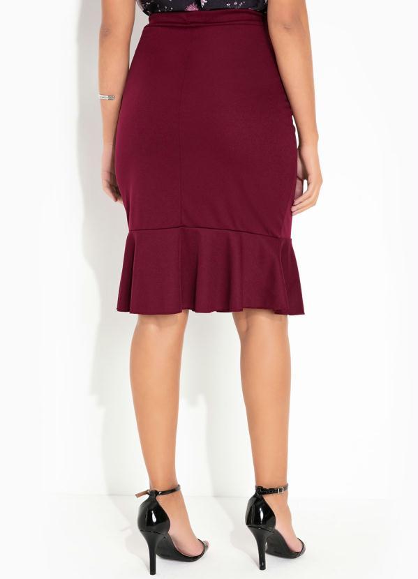 Outlet - Saia Bordô Botões Decorativos 2