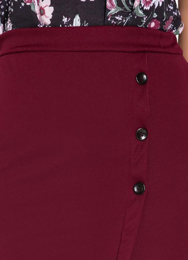 Outlet - Saia Bordô Botões Decorativos 3