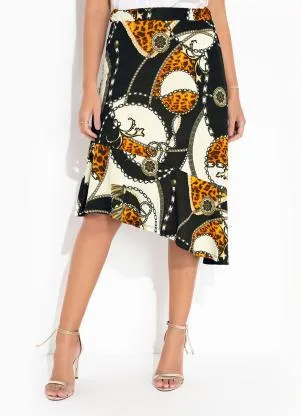 Saia Correntes Barra com Babado Rosalie