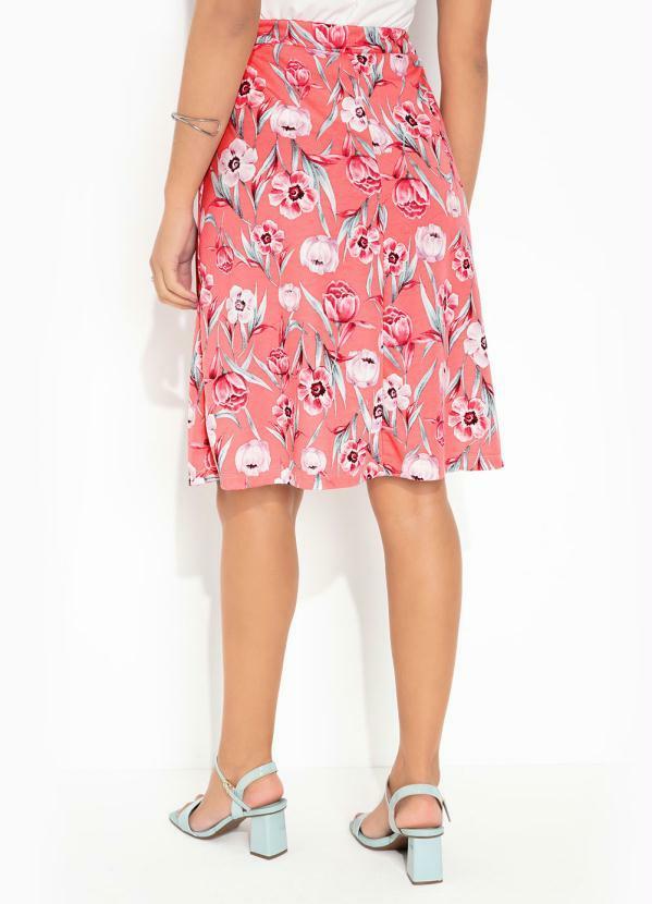 Outlet - Saia Floral Coral com Elástico 2