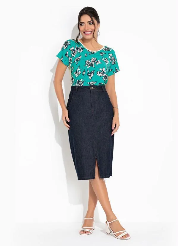 Rosalie - Saia Jeans Escuro com Bolsos 4