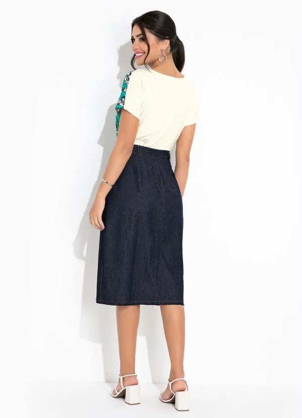 Rosalie - Saia Jeans Escuro com Bolsos 5