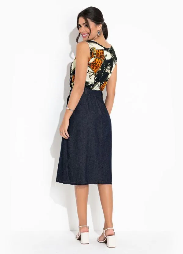 Rosalie - Saia Jeans Escuro com Bolsos 6