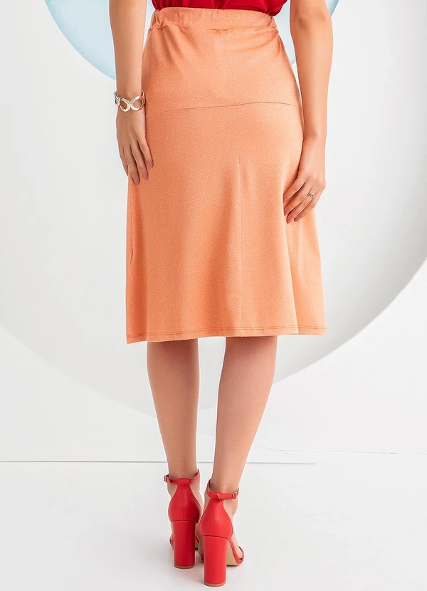 Rosalie - Saia Laranja em Malha Metalizada 2