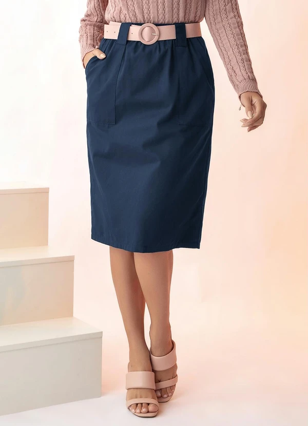 Rosalie - Saia Marinho em Sarja