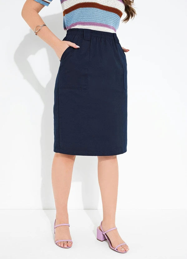 Rosalie - Saia Marinho em Sarja 5