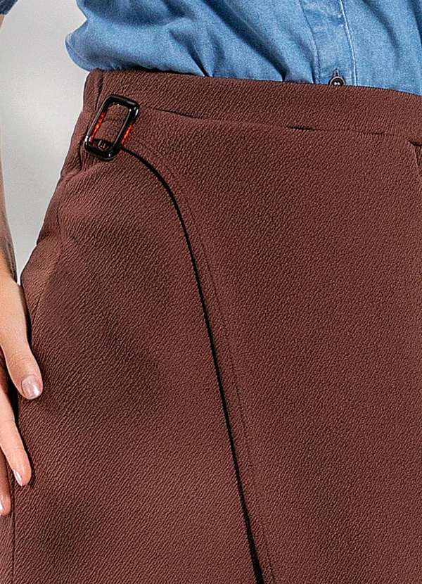 Rosalie - Saia Marrom em Malha Crepe 5