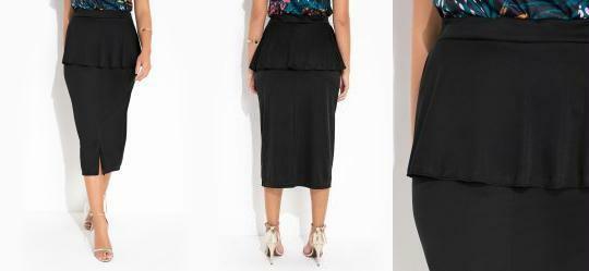 Saia Preto com Babado