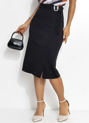 Rosalie - Saia Preto em Bengaline - ROSALIE