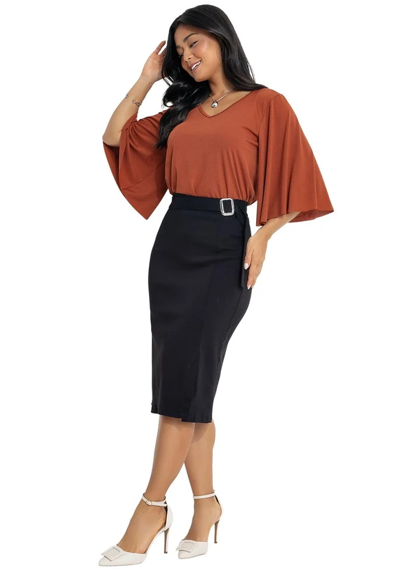 Rosalie - Saia Preto em Bengaline 5