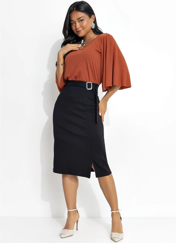 Rosalie - Saia Preto em Bengaline 7