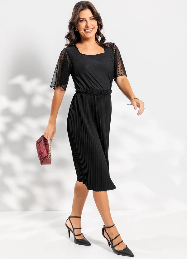 Rosalie - Saia Preto em Malha 3