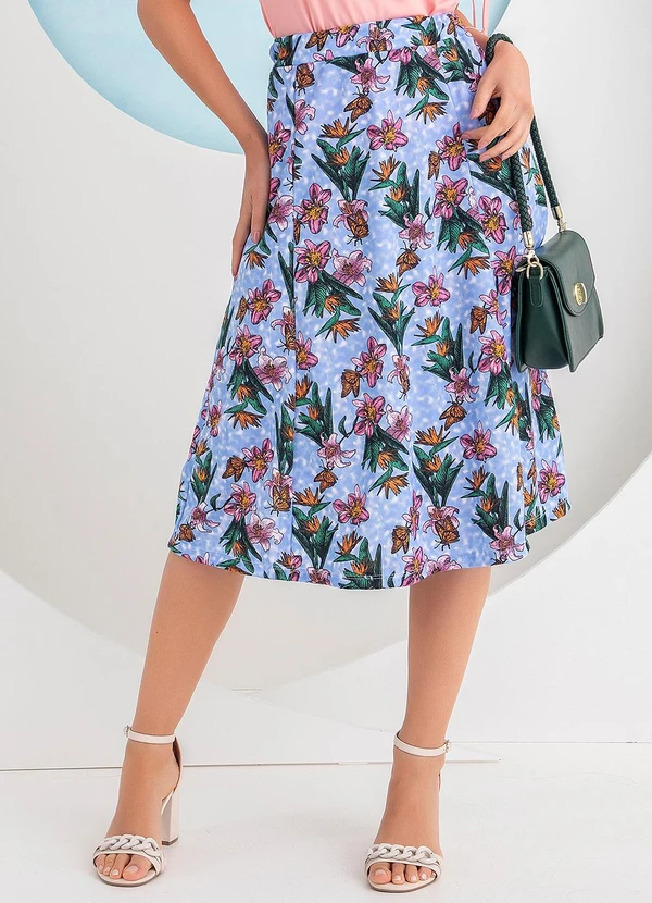 Rosalie - Saia Ramo de Flores em Malha