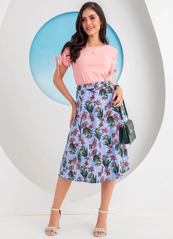 Rosalie - Saia Ramo de Flores em Malha 3