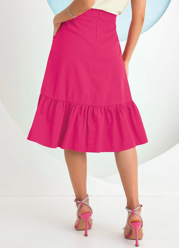 Rosalie - Saia Rosa em Sarja 2