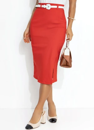 Rosalie - Saia Vermelho em Bengaline - ROSALIE