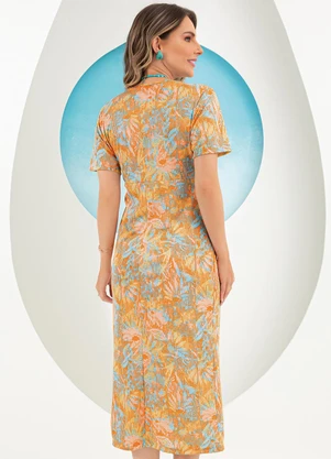 Rosalie - Vestido Floral Aquarelado em - ROSALIE