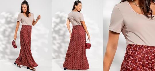 Vestido Geomtrico Bord em Malha