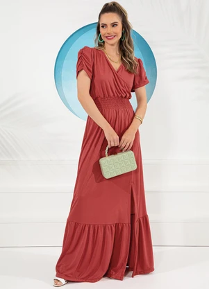 Rosalie - Vestido Terracota em Malha - ROSALIE