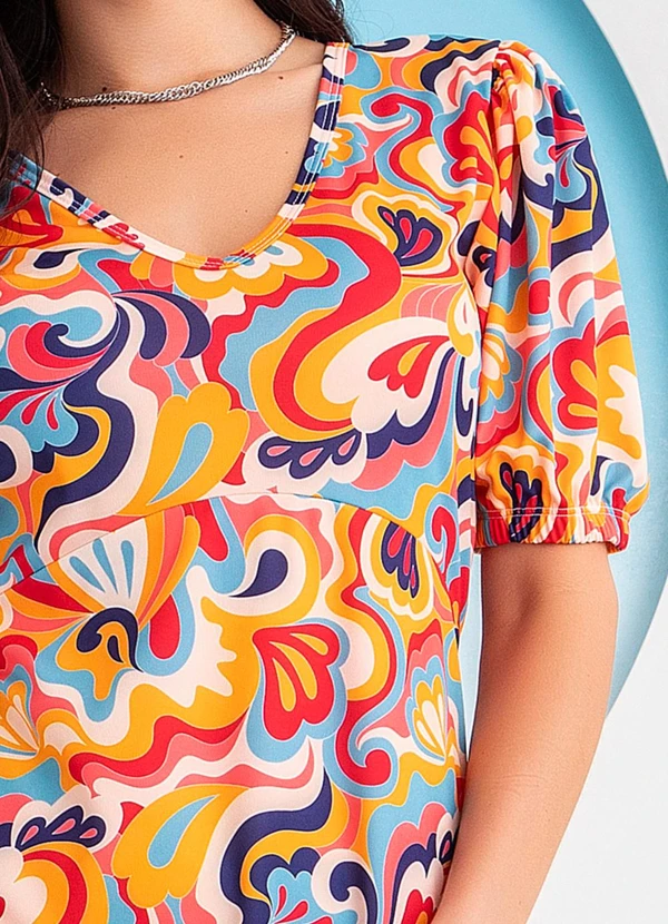 Rosalie - Vestido Abstrata em Jersey Acetinado 5