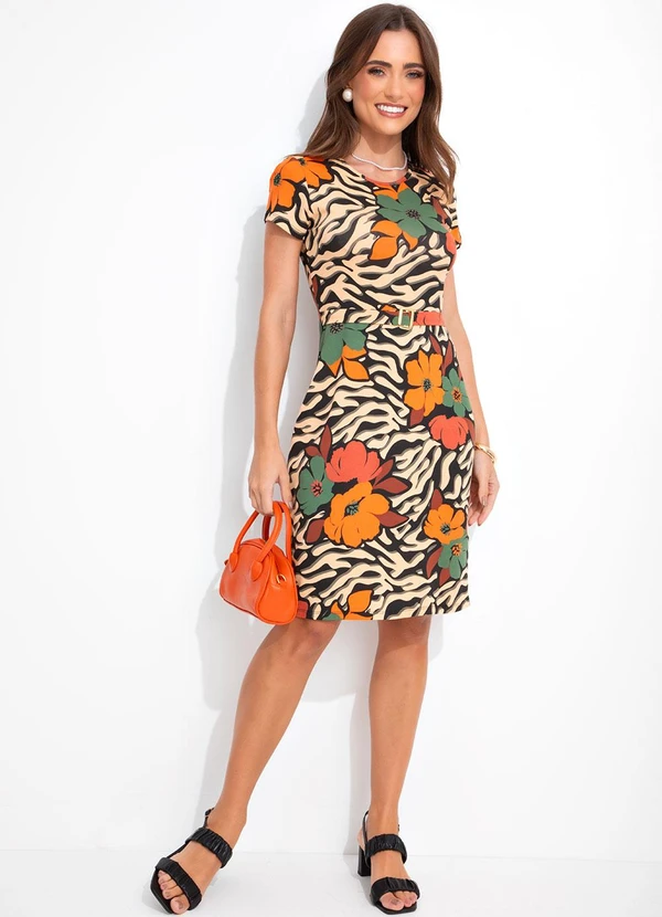 Rosalie - Vestido Animal Print Floral em Malha de Viscose 3