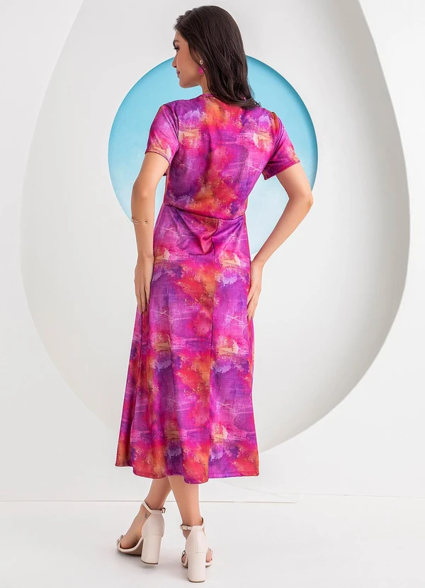 Rosalie - Vestido Aquarelado em Jersey Acetinado 4