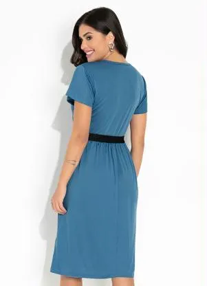 Rosalie - Vestido Azul com Amarração - ROSALIE