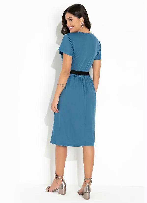 Rosalie - Vestido Azul com Amarração 5