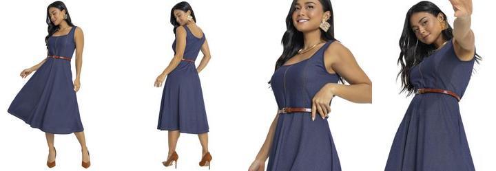 Vestido Azul Marinho em Malha