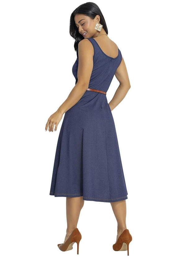 Rosalie - Vestido Azul Marinho em Malha 2