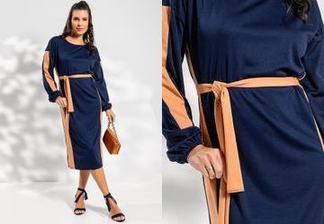 Vestido Azul Marinho em Malha