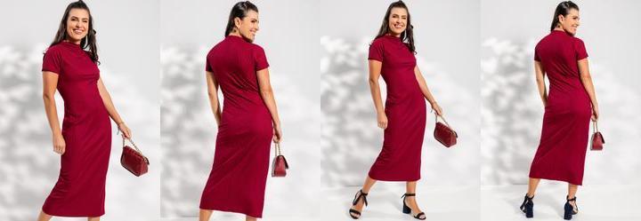 Vestido Bord� em Canelado