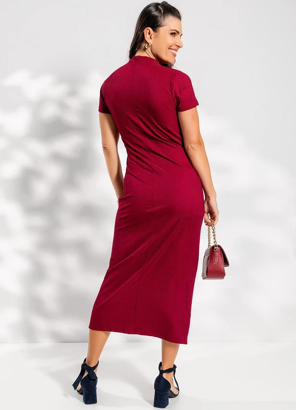 Rosalie - Vestido Bordô em Canelado 4