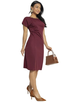 Rosalie - Vestido Bordô em Malha - ROSALIE